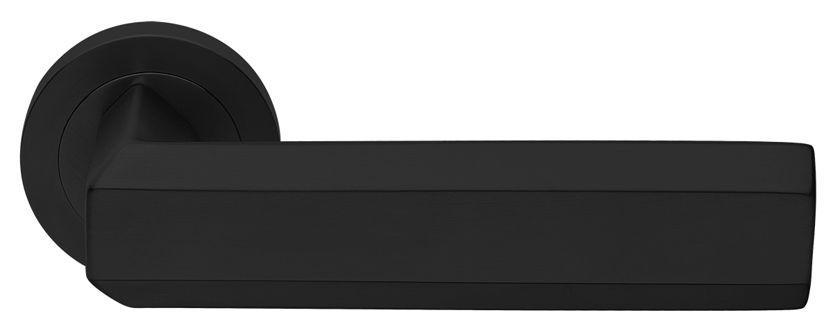 Ручка дверная HARMONY R2 NERO раздельная на круглой розетке, цвет - черный фото купить Нижний Новгород