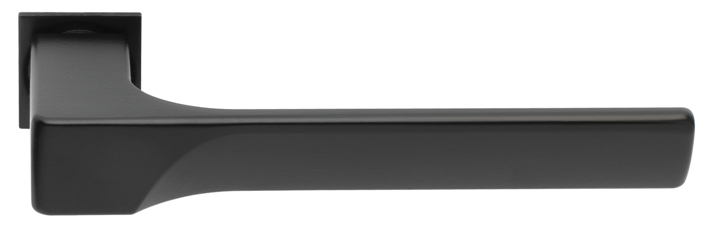 Ручка дверная FIORD-SM NERO-ST, с невидимой квадратной розеткой, цвет - черный soft-touch фото купить Нижний Новгород