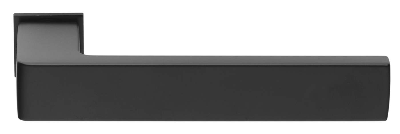 Ручка дверная HORIZONT-SM NERO-ST с невидимой квадратной розеткой, цвет - черный soft-touch фото купить Нижний Новгород