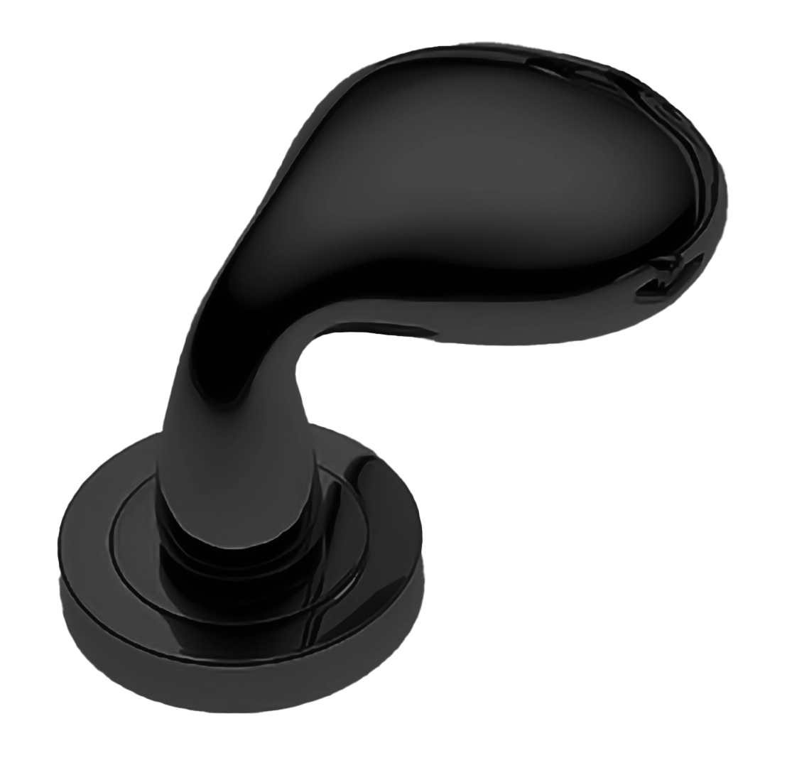 Ручка дверная SIENA-2 R2 NERO раздельная на круглой розетке, цвет - черный фото купить Нижний Новгород