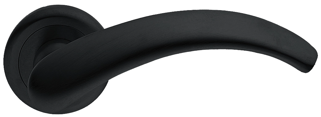 Ручка дверная ARCH R4 NERO раздельная на круглой розетке, цвет - черный фото купить Нижний Новгород
