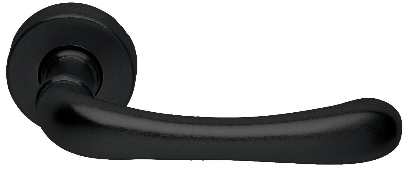 Ручка дверная RING R3-E NERO раздельная на круглой розетке, цвет - черный фото купить Нижний Новгород