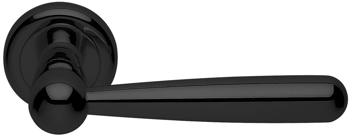 Ручка дверная PINOKKIO R4 NERO раздельная на круглой розетке, цвет - черный фото купить Нижний Новгород