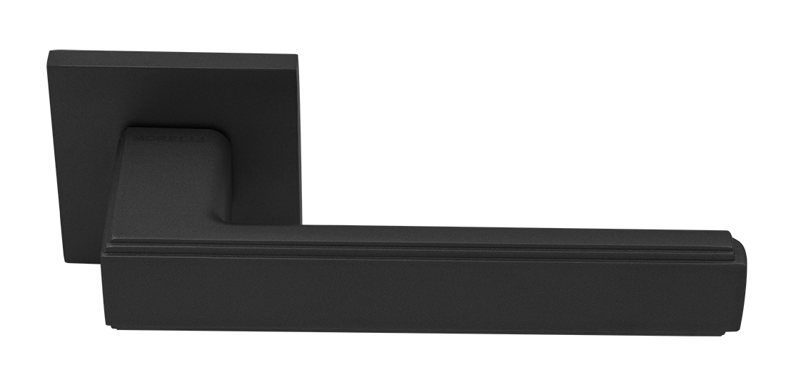 Ручка дверная MH-64-S6 BL STEPS на квадратной розетке 6 мм, цвет черный фото купить Нижний Новгород