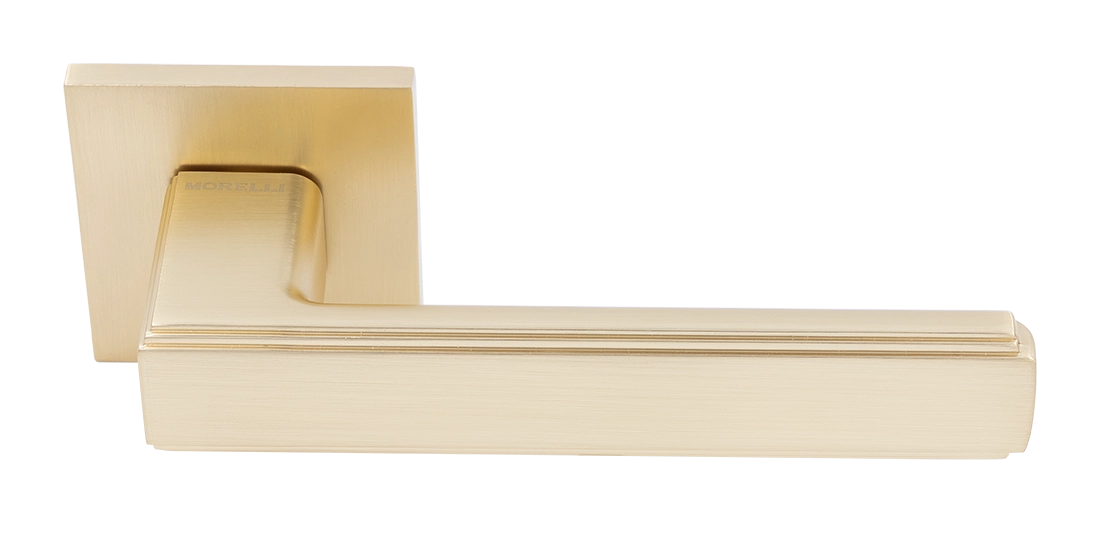 Ручка дверная MH-64-S6 MSG STEPS на квадратной розетке 6 мм, цвет матовое сатинированное золото фото купить Нижний Новгород