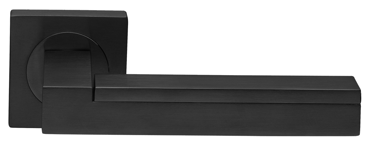 Ручка дверная ISLAND S2 NERO раздельная на квадратной розетке, цвет - черный фото купить в Нижнем Новгороде