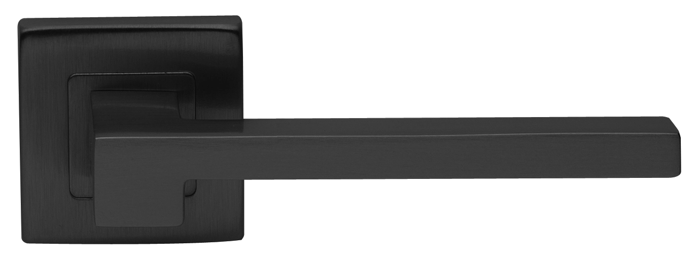 Ручка дверная STONE S3 NERO раздельная на квадратной розетке, цвет черный, латунь фото купить в Нижнем Новгороде