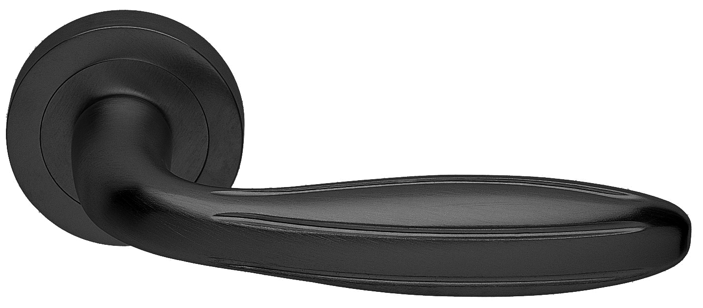 Ручка дверная BUD R2 NERO раздельная на круглой розетке, цвет - черный фото купить в Нижнем Новгороде