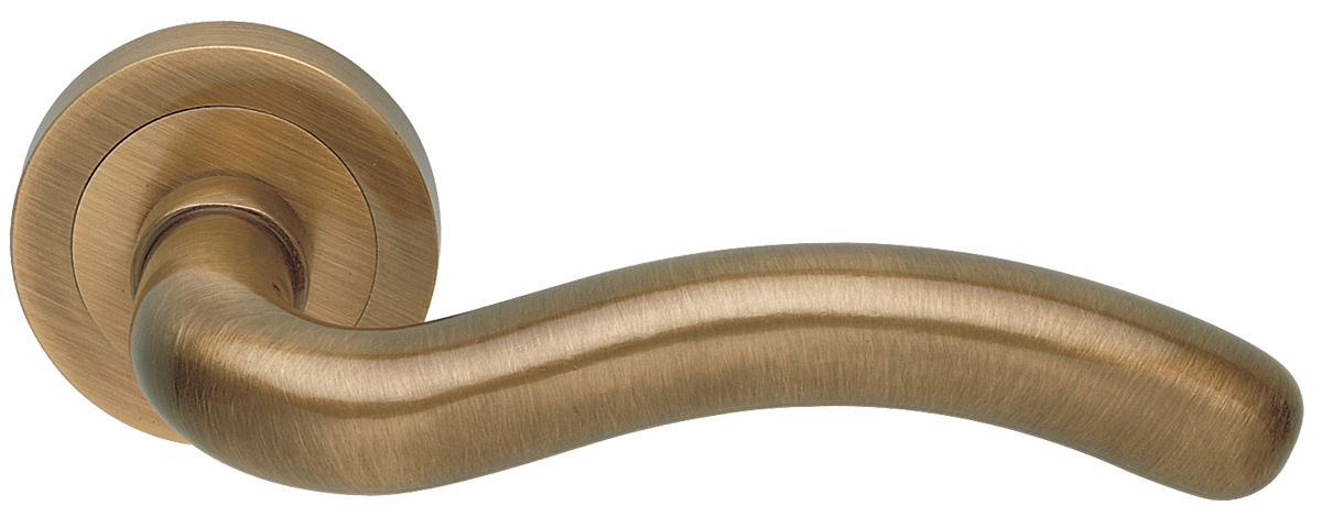 Ручка дверная SNAKE R2 BGO раздельная на круглой розетке, цвет - матовая бронза фото купить в Нижнем Новгороде