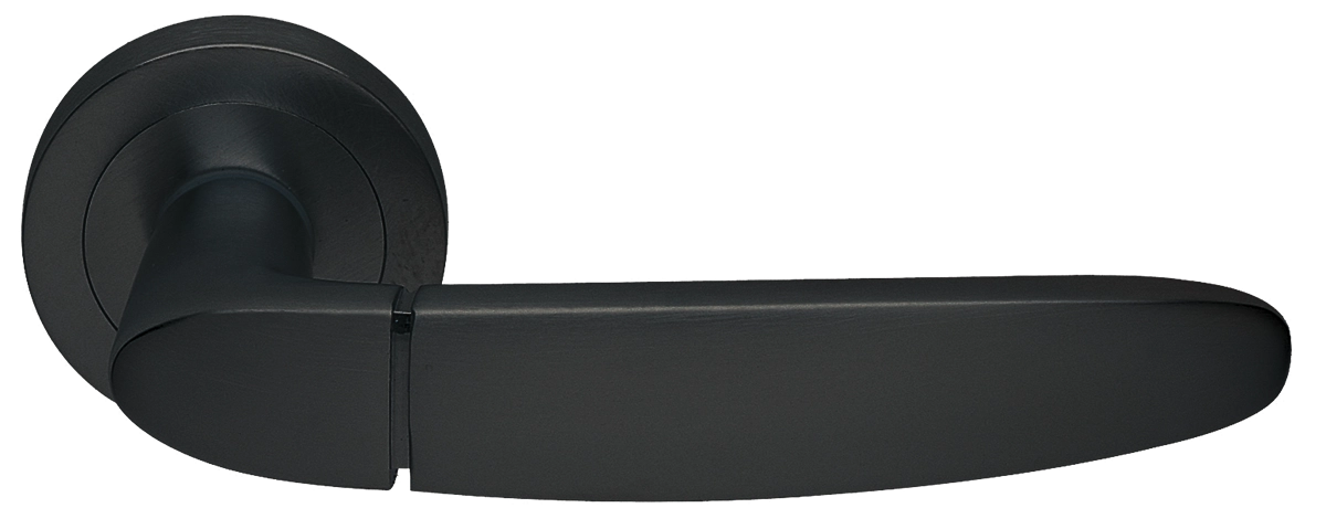 Ручка дверная SAIL R2 NERO раздельная на круглой розетке, цвет - черный фото купить в Нижнем Новгороде