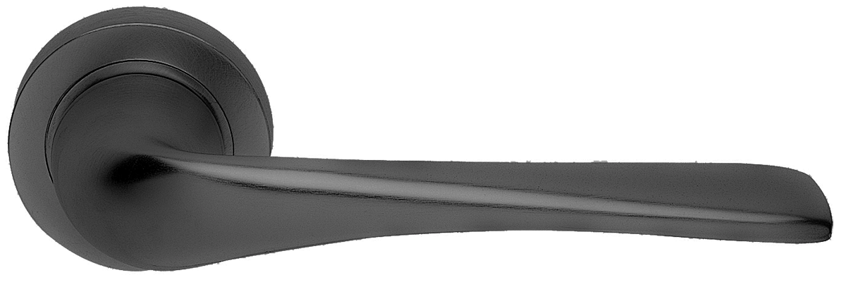 Ручка дверная LE MANS R2 NERO раздельная на круглой розетке, цвет - черный фото купить в Нижнем Новгороде