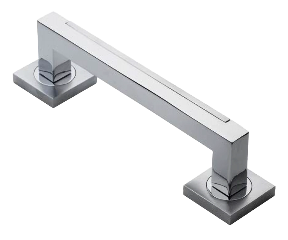 Ручка-скоба дверная ISLAND PH CRO на квадратной розетке на квадратной розетке, цвет хром, латунь фото купить в Нижнем Новгороде