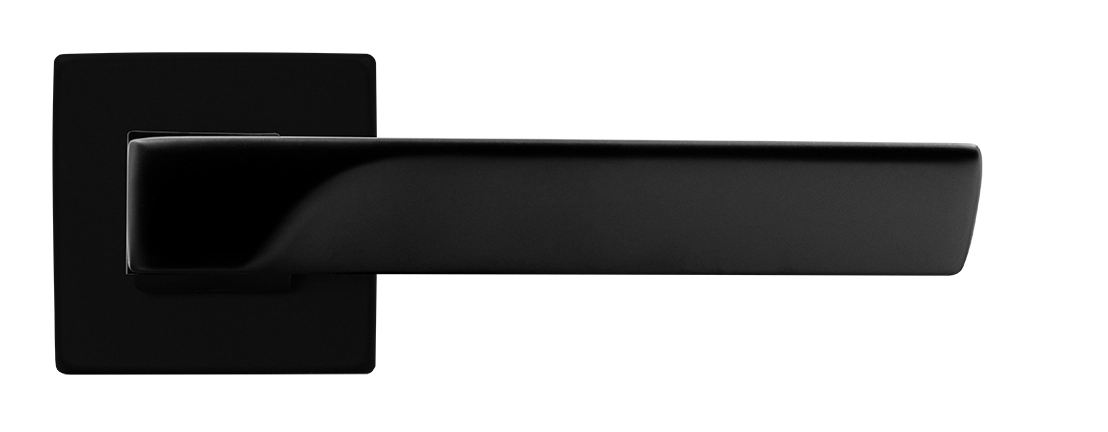 Ручка дверная FIORD S5 NERO-ST на квадратной розетке цвет черный soft-touch, ЦАМ фото купить в Нижнем Новгороде