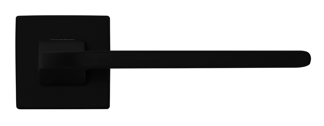 Ручка дверная SPUTNIK S5 NERO-ST на квадратной розетке, цвет черный soft-touch, ЦАМ фото купить в Нижнем Новгороде