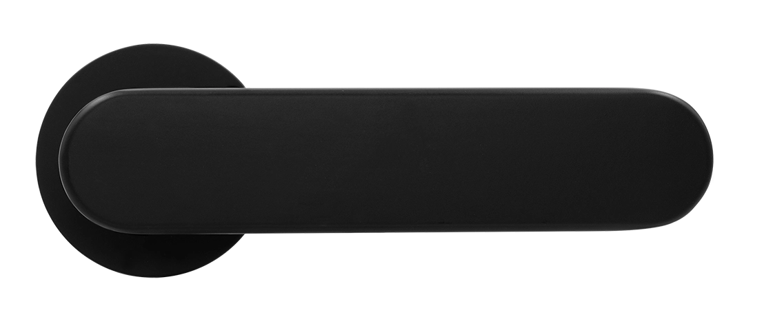 Ручка дверная MH-65-R6 R6 SEMPIONE BL на круглой розетке, цвет черный фото купить в Нижнем Новгороде