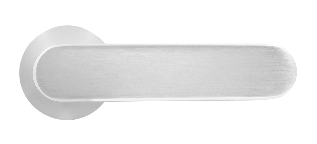 Ручка дверная MH-65-R6 SEMPIONE SC на круглой розетке, цвет матовый хром фото купить в Нижнем Новгороде