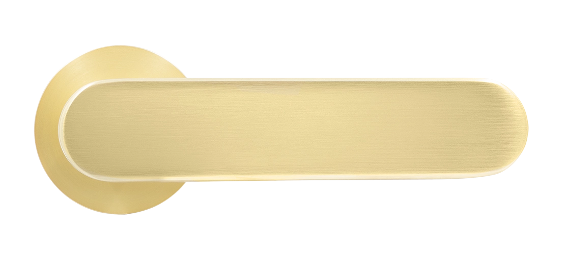 Ручка дверная MH-65-R6 SEMPIONE MSG на круглой розетке, цвет матовое сатинированное золото фото купить в Нижнем Новгороде