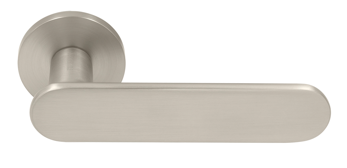 Ручка дверная MH-65-R6 SEMPIONE MSN на круглой розетке, цвет матовый сатинированный никель фото купить Нижний Новгород