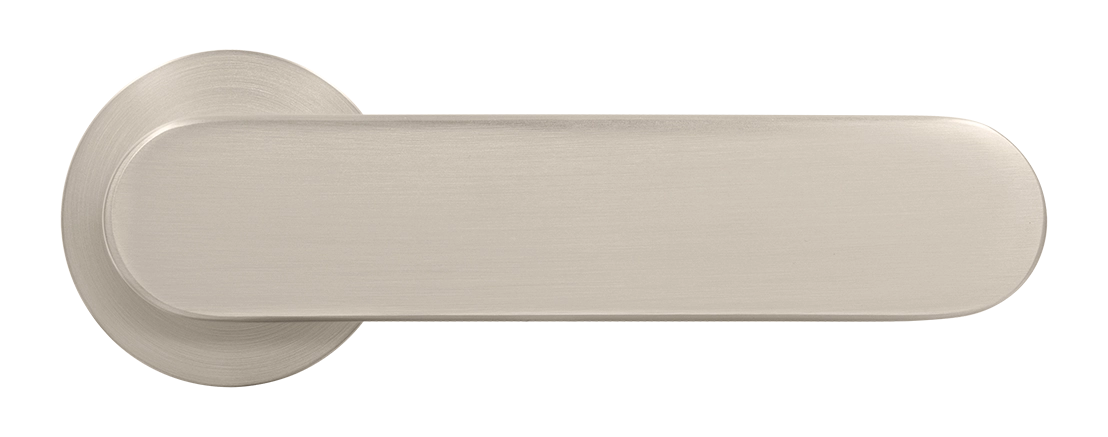 Ручка дверная MH-65-R6 SEMPIONE MSN на круглой розетке, цвет матовый сатинированный никель фото купить в Нижнем Новгороде