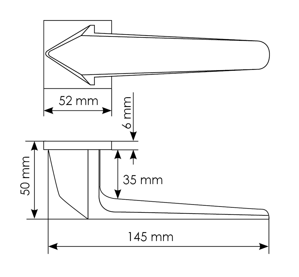Комплект дверных ручек MH-55-S6 BL + защёлка бесшумная M1895 BL + петли врезные универсальные MSN 100X70X2.5-4BB BL (2шт), цвет черный фото купить в Нижнем Новгороде