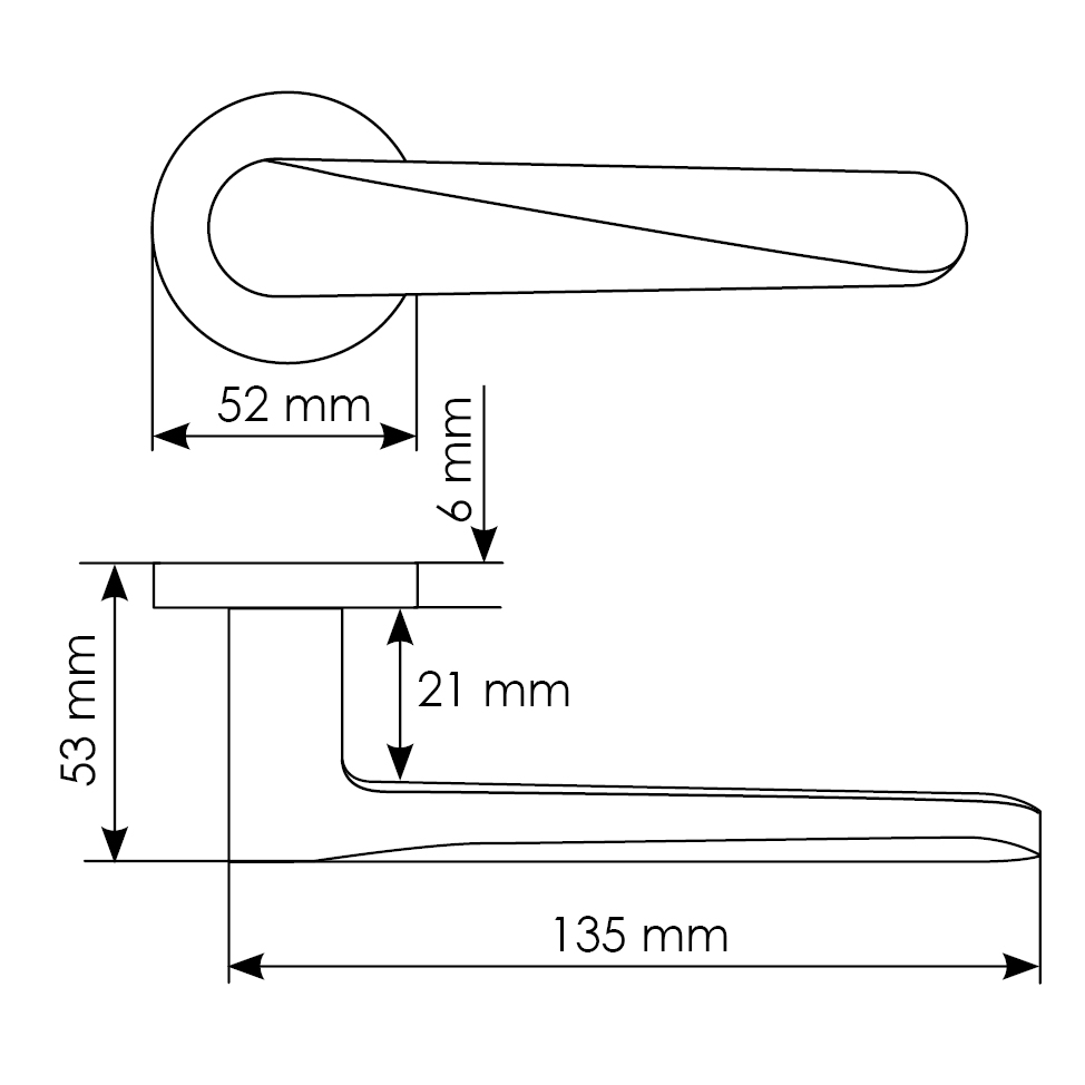 Комплект дверных ручек MH-58-R6 SC + сантехническая завертка MH-WC-R6 SC + защёлка бесшумная M1895 SC + петли врезные универсальные MSN 100X70X2.5-4BB SC (2шт), цвет матовый хром фото купить в Нижнем Новгороде