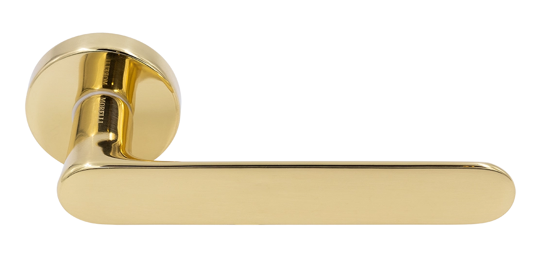 Ручка дверная LE BOAT R5 OTL раздельная на круглой розетке, цвет золото, латунь фото купить Нижний Новгород