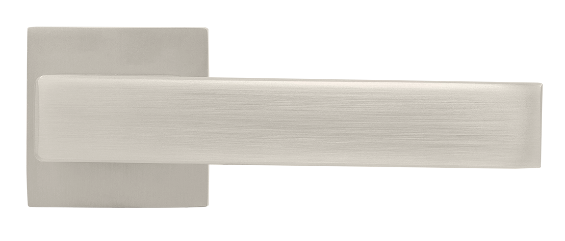 Ручка дверная LOT MH-56-S6 MSN раздельная на квадратной розетке 6 мм, цвет матовый сатинированный никель, ЦАМ фото купить в Нижнем Новгороде