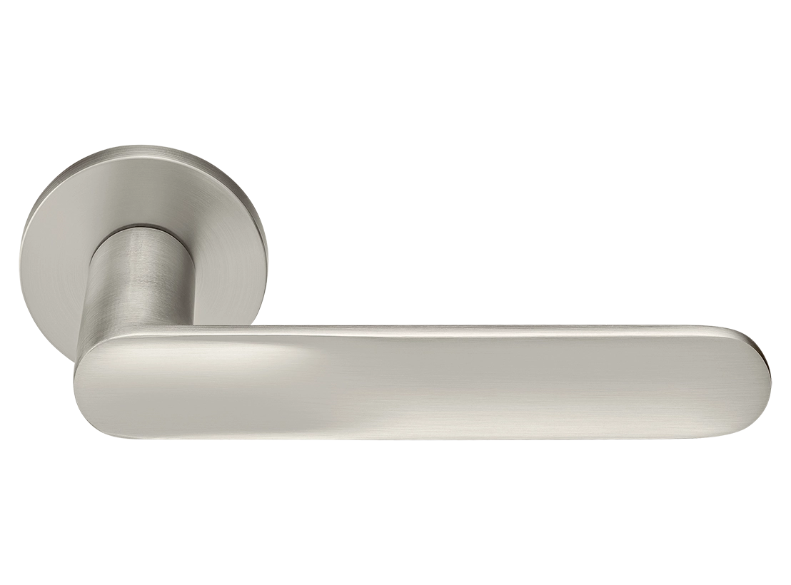 Ручка дверная GARAK MH-59-R6 MSN раздельная на круглой розетке 6 мм, цвет матовый сатинированный никель, ЦАМ фото купить Нижний Новгород