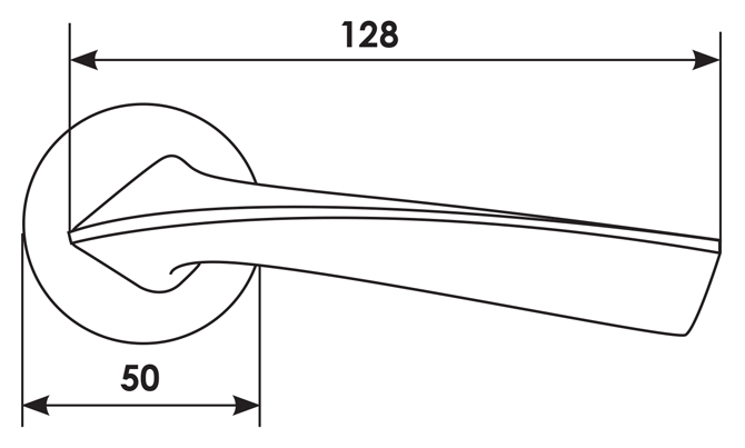 Ручка дверная COMETA R5 NIS раздельная на круглой розетке, цвет - матовый никель, ЦАМ фото купить в Нижнем Новгороде