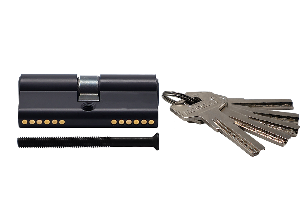 Ключевой цилиндр высокой секретности HS 60C BL (60мм) цвет черный фото купить в Нижнем Новгороде