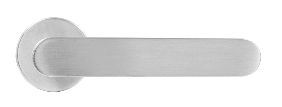 Ручка дверная LE BOAT R5 CSA раздельная на круглой розетке, цвет матовое матовый хром, латунь фото купить в Нижнем Новгороде