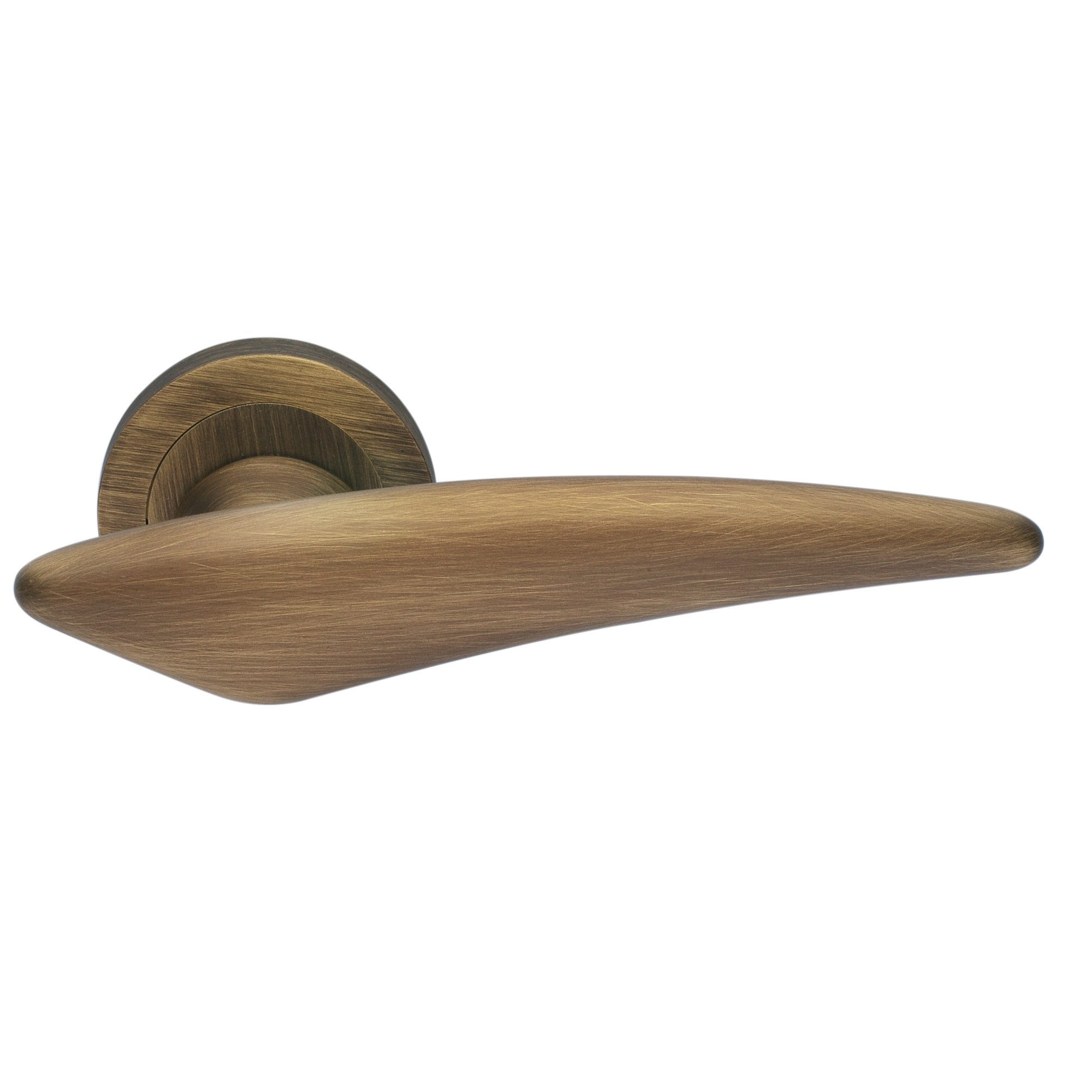 Ручка дверная BOLID R2 BGO раздельная на круглой розетке, цвет матовая бронза, латунь фото купить Нижний Новгород