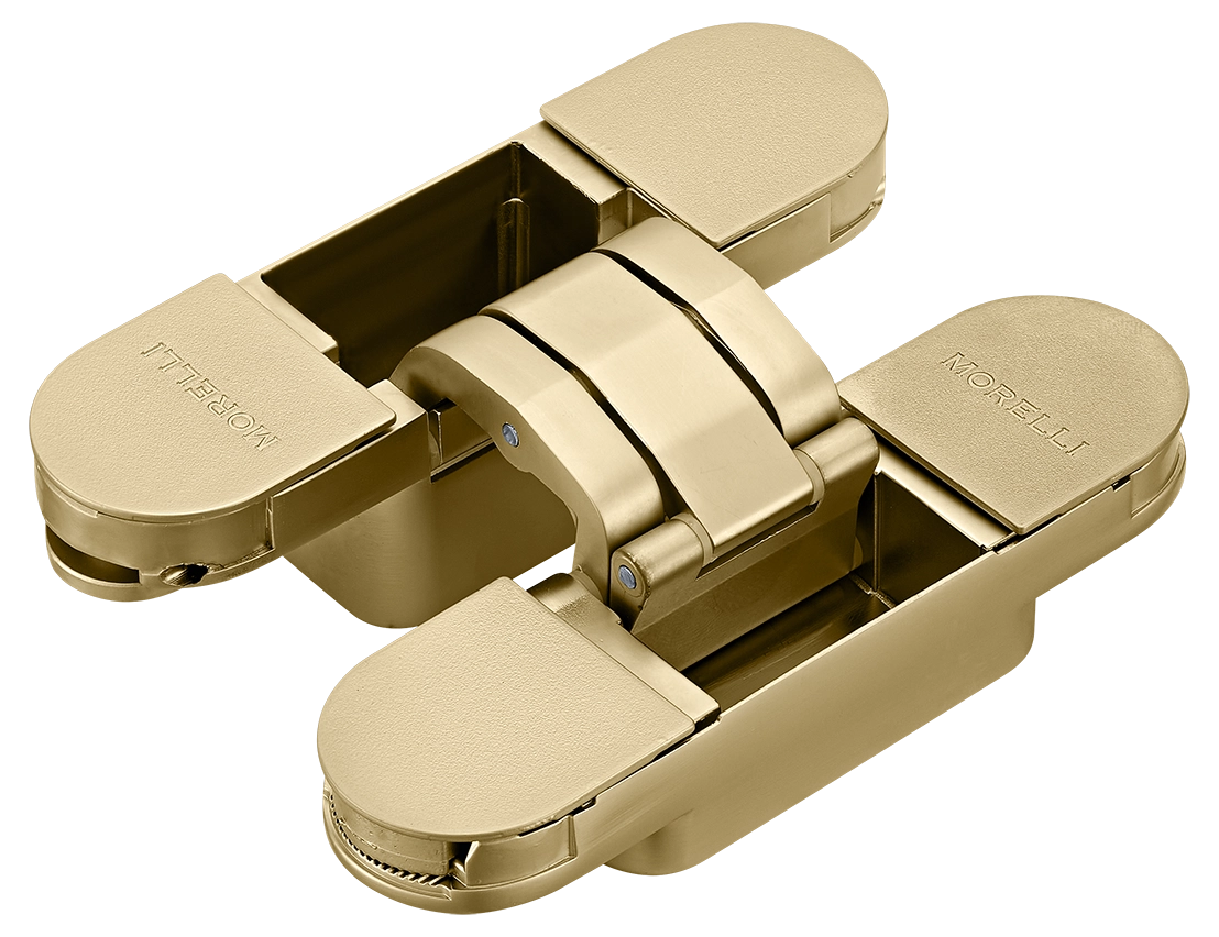 Петля скрытая HH-24 MSG врезная с 3D-регулировкой вес полотна до 40 кг, цвет матовое сатинированное золото фото купить Нижний Новгород