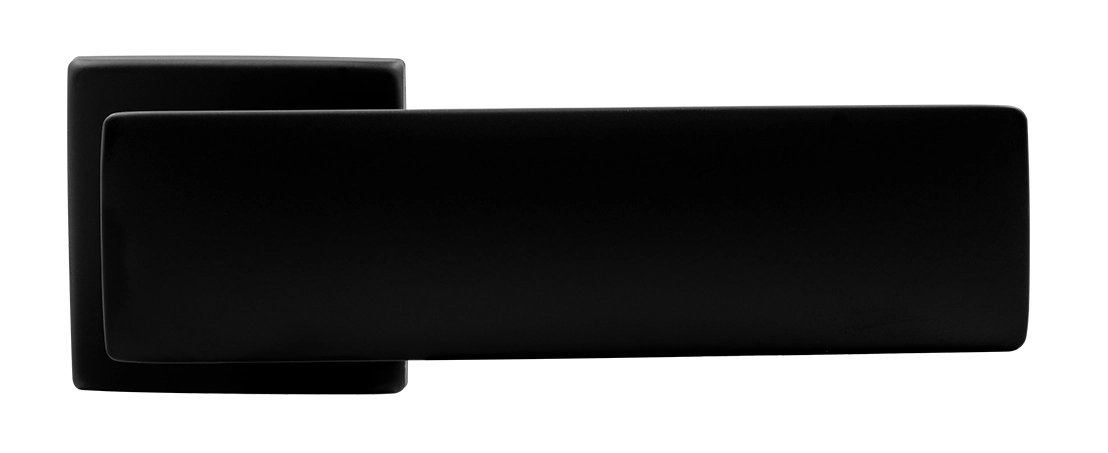 Ручка дверная SPACE S5 NERO-ST на квадратной розетке, цвет черный soft-touch, ЦАМ фото купить в Нижнем Новгороде