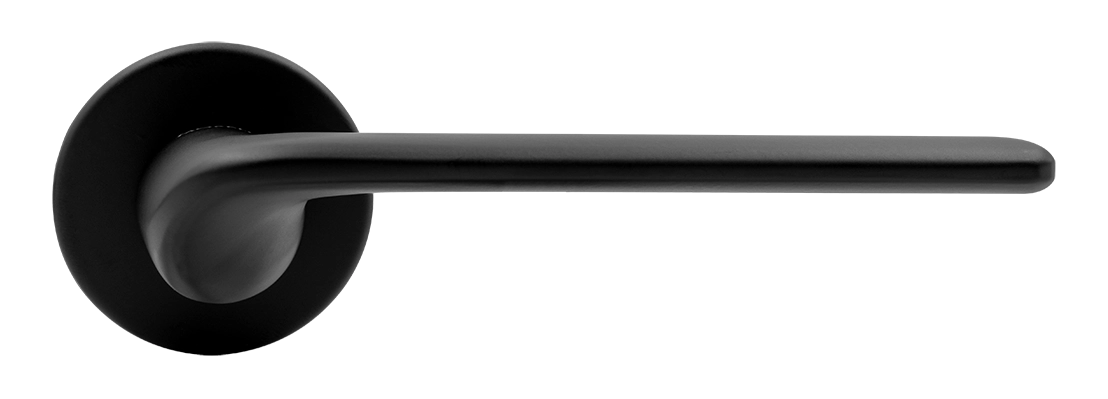 Ручка дверная TOMORROW R5 NERO-ST на круглой розетке, цвет черный soft-touch, ЦАМ фото купить в Нижнем Новгороде