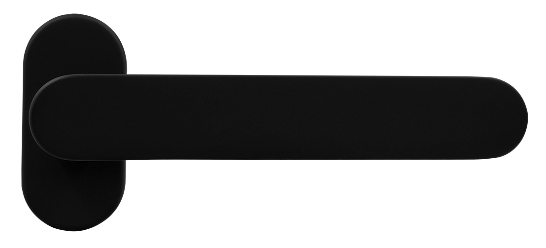 Ручка оконная LE BOAT W1 NERO-ST на прямоугольной розетке, цвет черный soft-touch, латунь фото купить Нижний Новгород