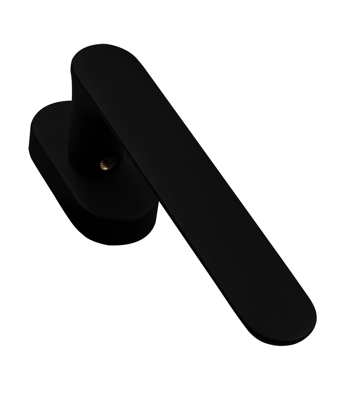 Ручка оконная LE BOAT W1 NERO-ST на прямоугольной розетке, цвет черный soft-touch, латунь фото фурнитура Нижний Новгород