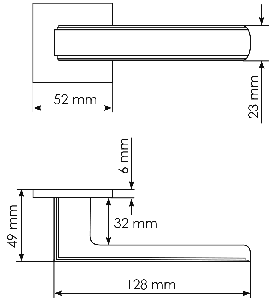 Ручка дверная MH-64-S6 FTG STEPS на квадратной розетке 6 мм, цвет матовое итальянское золото фото фурнитура Нижний Новгород