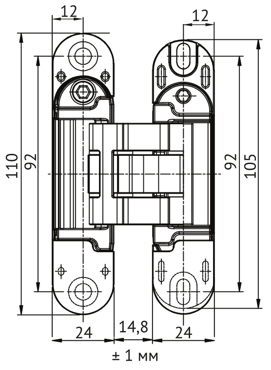 Петля скрытая HH-28 B врезная с 3D-регулировкой вес полотна до 40 кг, цвет черный фото купить в Нижнем Новгороде