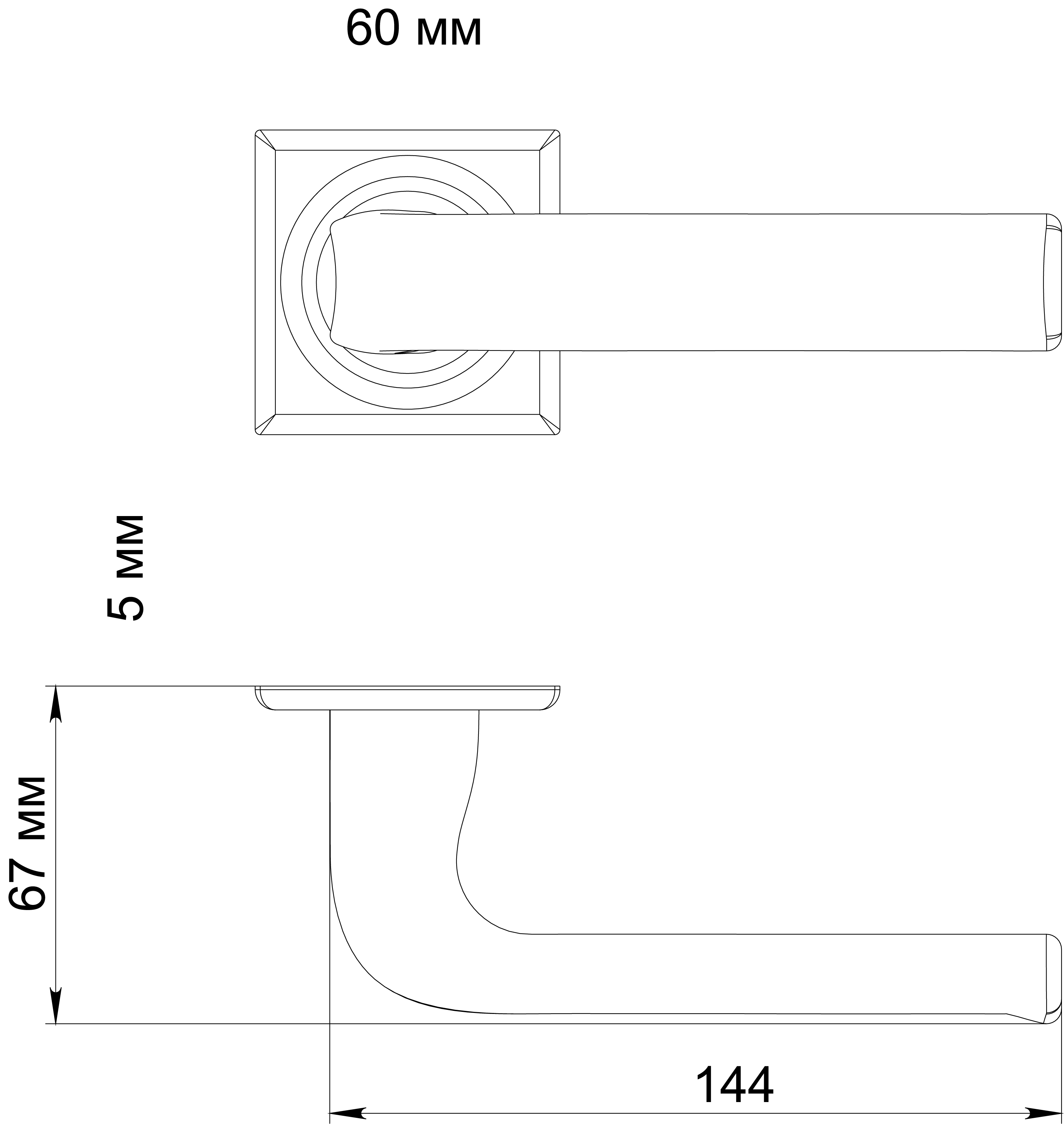 Ручка дверная THE BUS STATION S7 WF на квадратной розетке, цвет Зимняя стужа/Winter Frost фото фурнитура Нижний Новгород