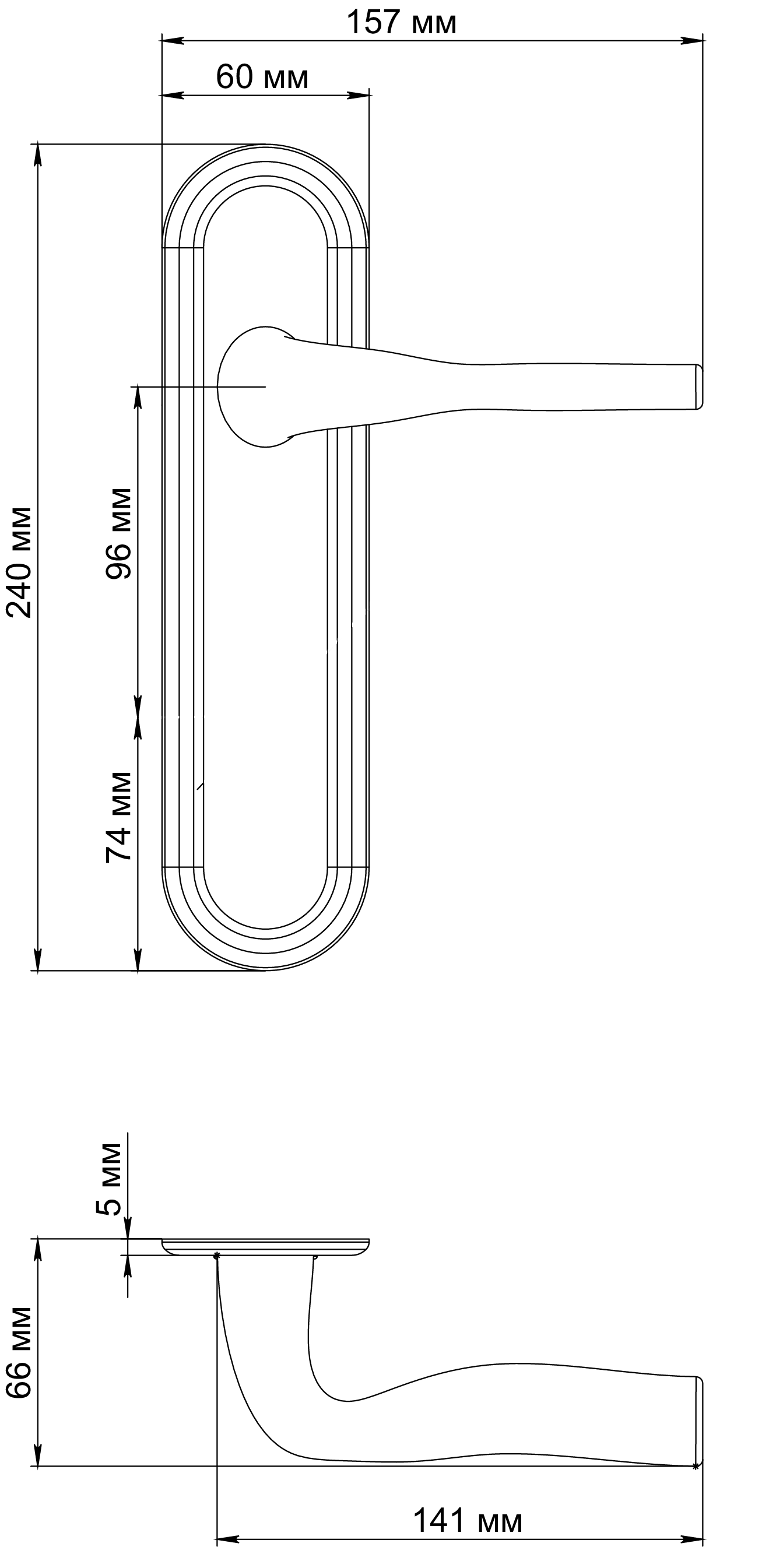 Ручка дверная LVB PLR SSW на планке, цвет Стокгольмский снегопад/Stockholm Snowfall фото фурнитура Нижний Новгород