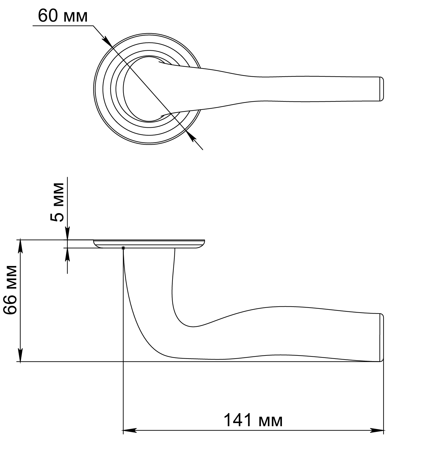 Ручка дверная LVB R7 SST на круглой розетке, цвет Летняя гроза/Summer Storm фото фурнитура Нижний Новгород