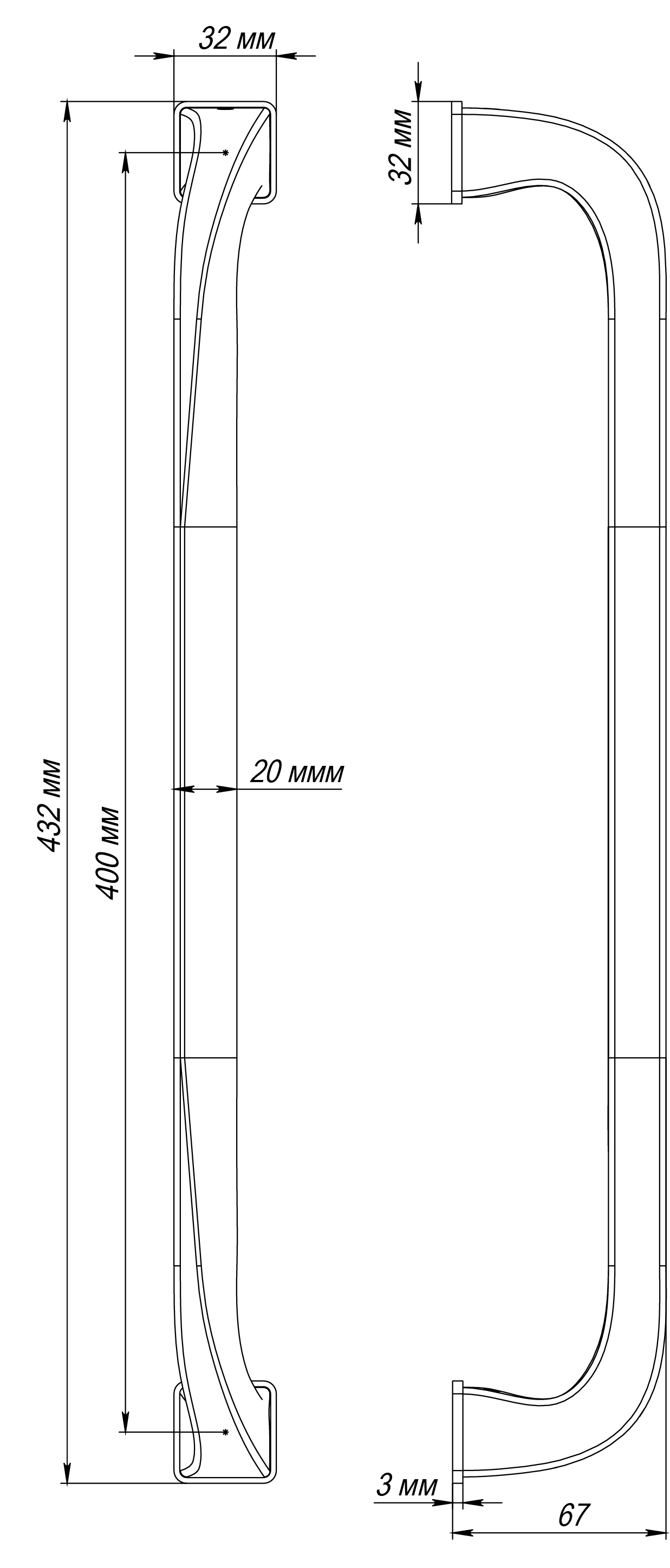 Ручка-скоба WD CONCERT HALL PH SMI, цвет Весенняя дымка/Spring Mist фото купить в Нижнем Новгороде