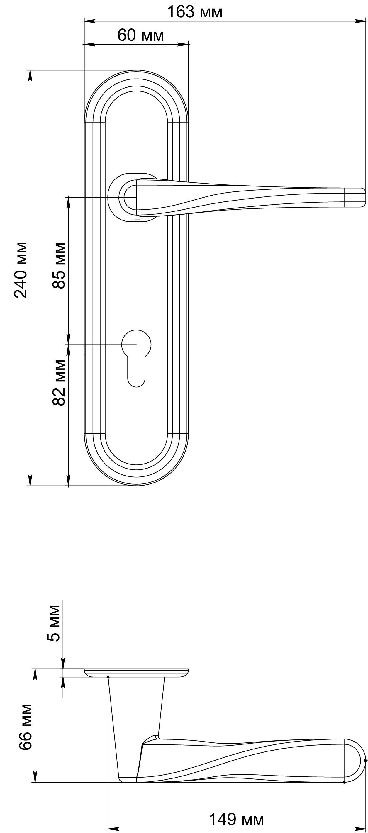 Ручка дверная THE OLYMPICS PLR KH SSW на планке под ключевой цилиндр, цвет Стокгольмский снегопад/Stockholm Snowfall фото купить в Нижнем Новгороде