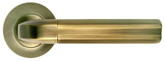 Ручка дверная МОЗАИКА MH-11 MAB/AB раздельная на круглой розетке, цвет бронза/ант.бронза, ЦАМ фото купить Нижний Новгород