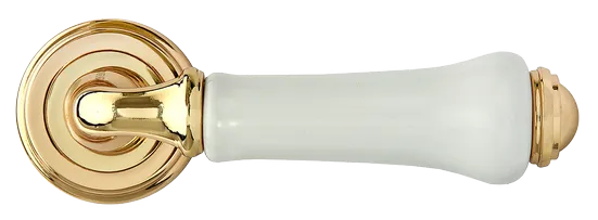 UMBERTO, ручка дверная MH-41-CLASSIC PG/W, цвет - золото/белый фото купить в Нижнем Новгороде