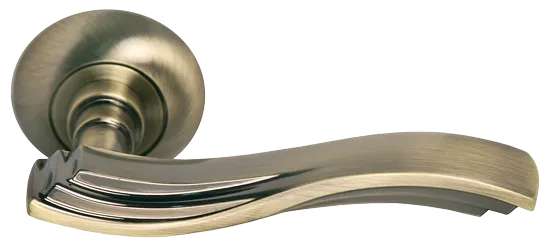 Ручка дверная МИРАЖ MH-14 MAB раздельная на круглой розетке, цвет ант.бронза, ЦАМ фото купить Нижний Новгород