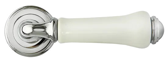 UMBERTO, ручка дверная MH-41-CLASSIC PC/W, цвет- хром/белый фото купить в Нижнем Новгороде