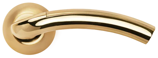 ПАЛАЦЦО, ручка дверная MH-02P SG/GP, цвет мат.золото/золото,с перфорацией фото купить в Нижнем Новгороде