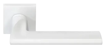 Ручка дверная KAFFEE MH-50-S6 W раздельная на квадратной розетке, цвет белый, ЦАМ Light